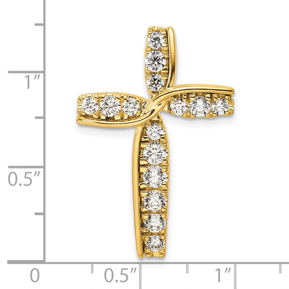 14K Lab Grown Diamond VS/SI FGH Cross Chain Slide