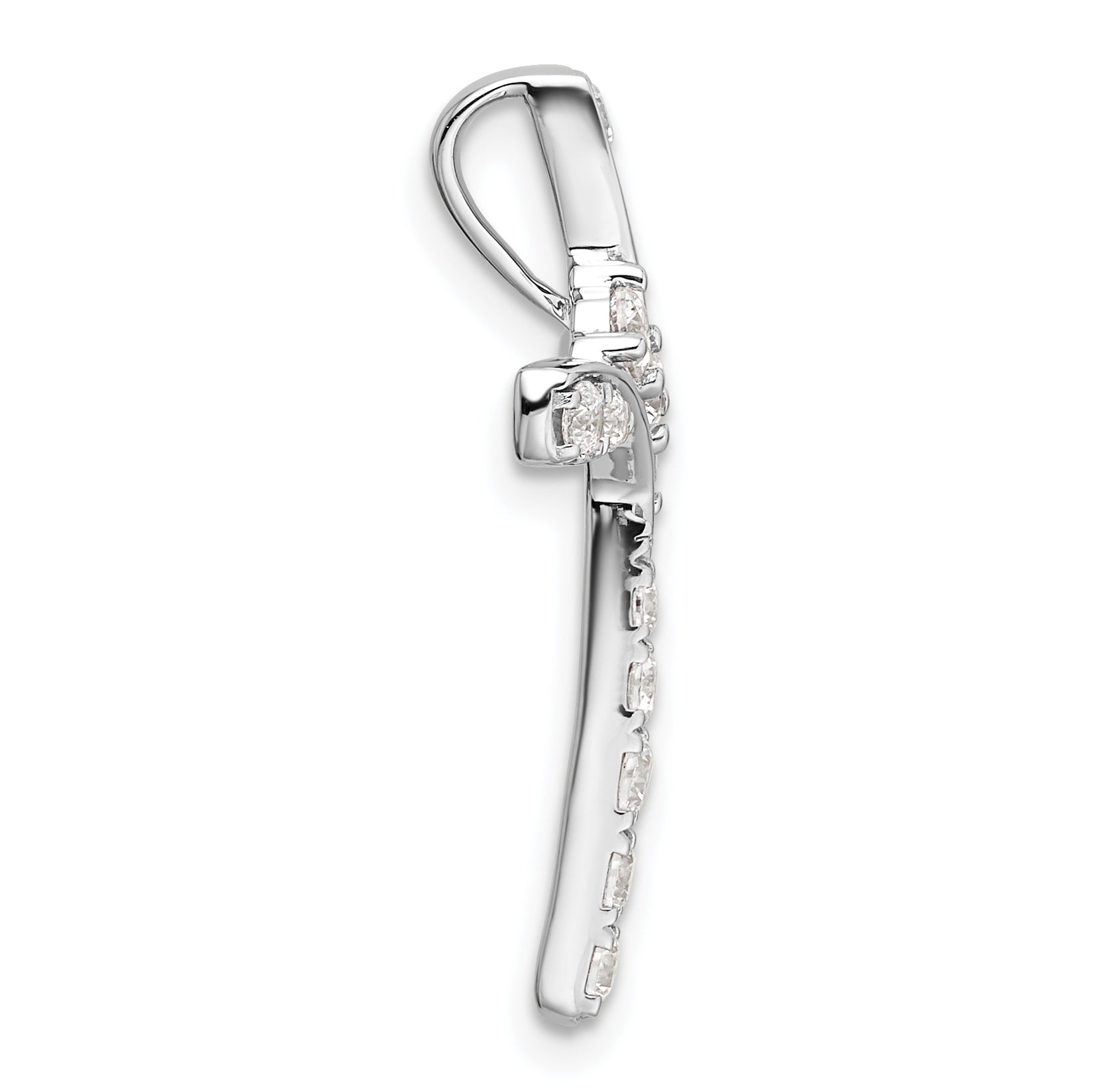 14k White Gold 1/2 carat Lab Grown Diamond VS/SI+ G+ Complete Cross Chain Slide Pendant