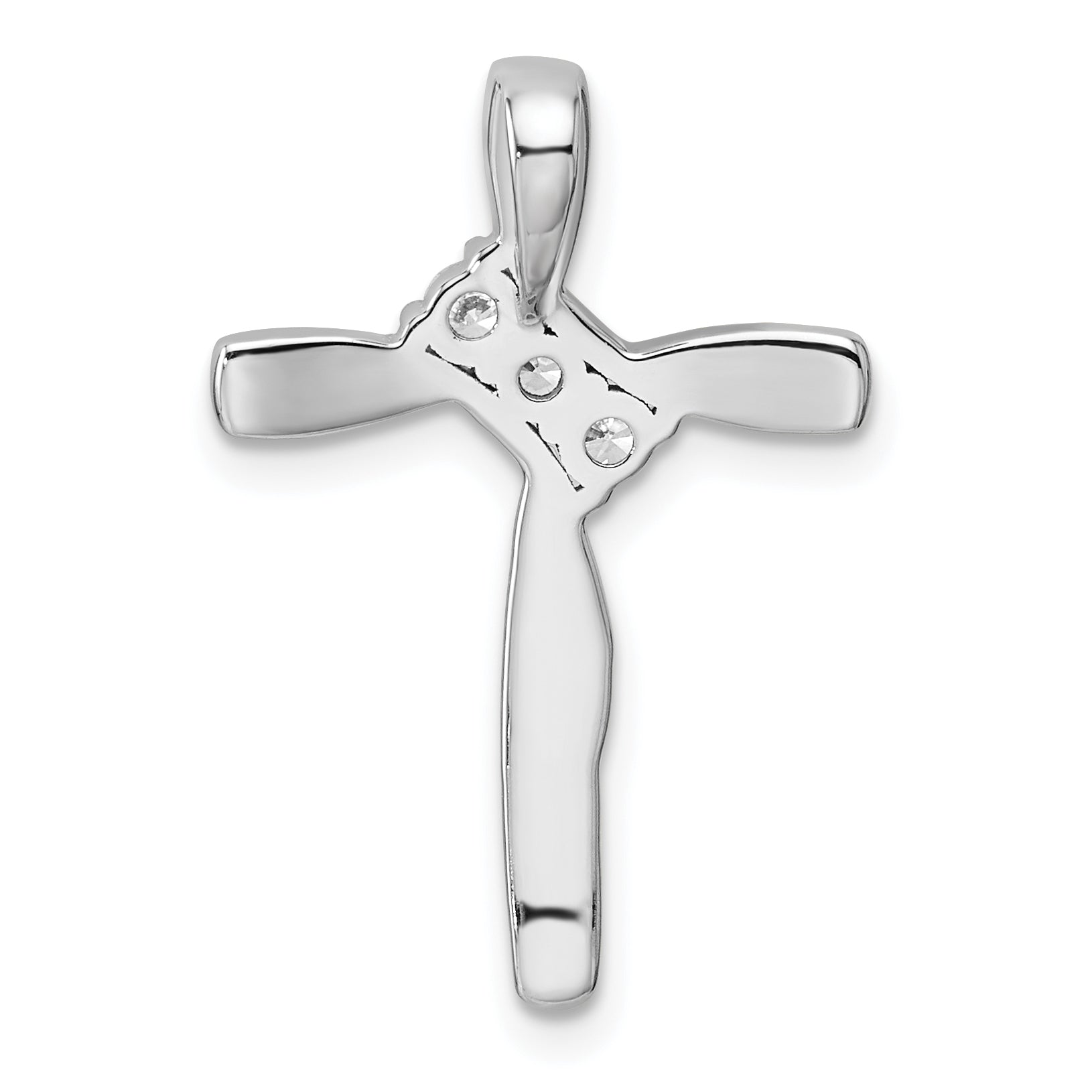 14k White Gold 1/2 carat Lab Grown Diamond VS/SI+ G+ Complete Cross Chain Slide Pendant