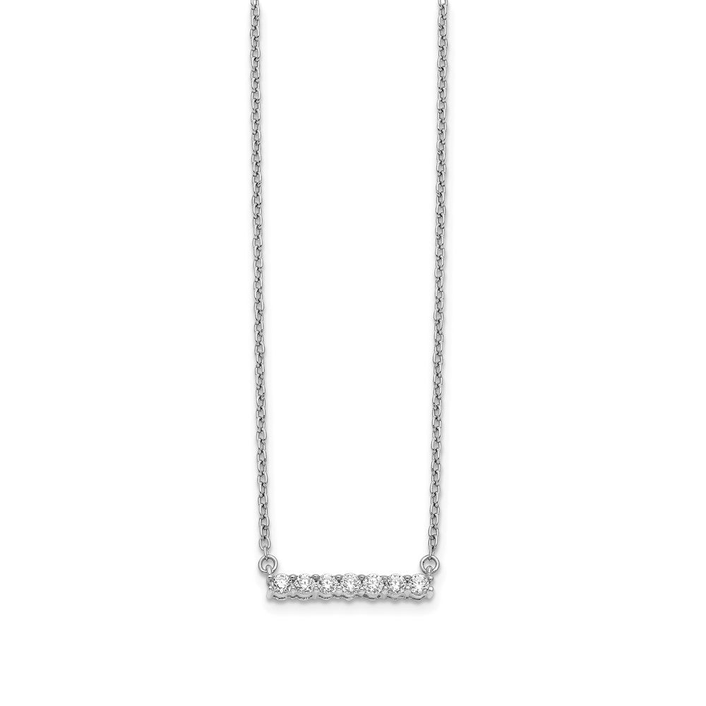 14K White Gold Lab Grown Diamond Vs/Si Fgh Bar Necklace