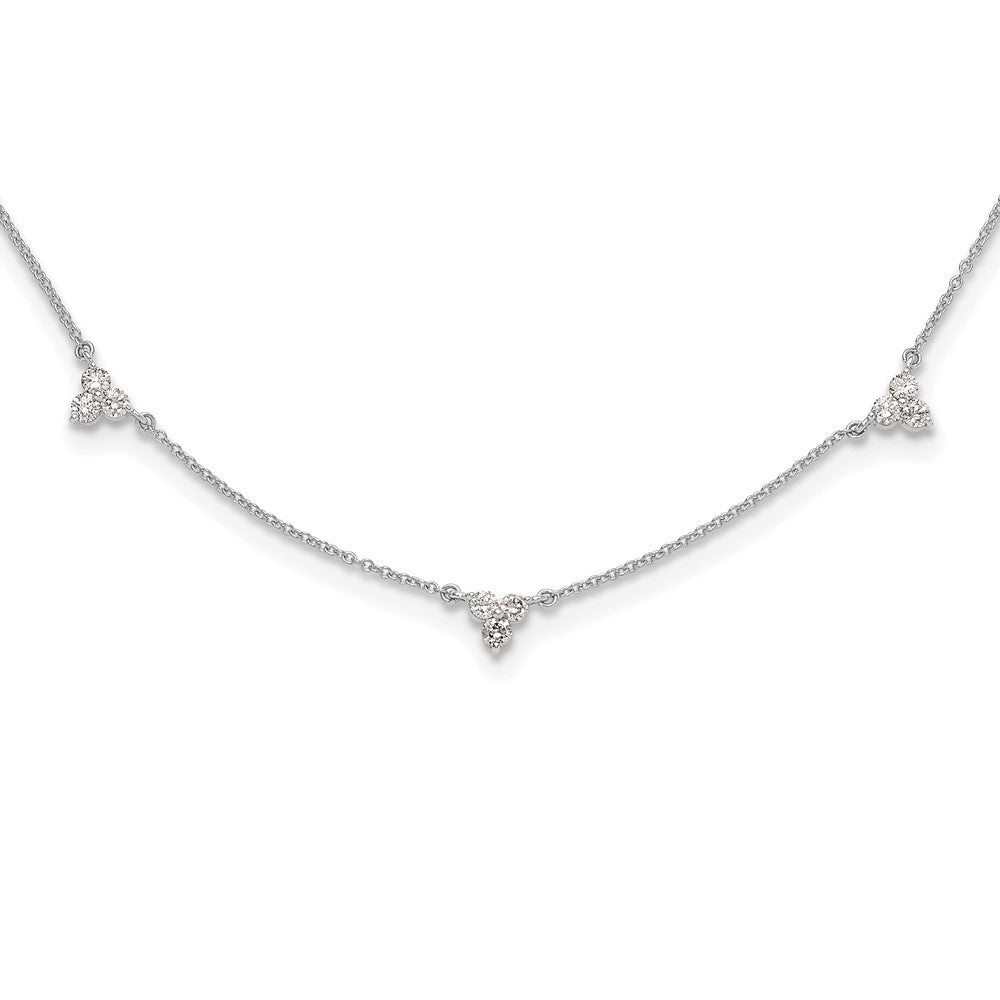 14K White Gold Lab Grown Diamond VS/SI FGH Multi Station Necklace