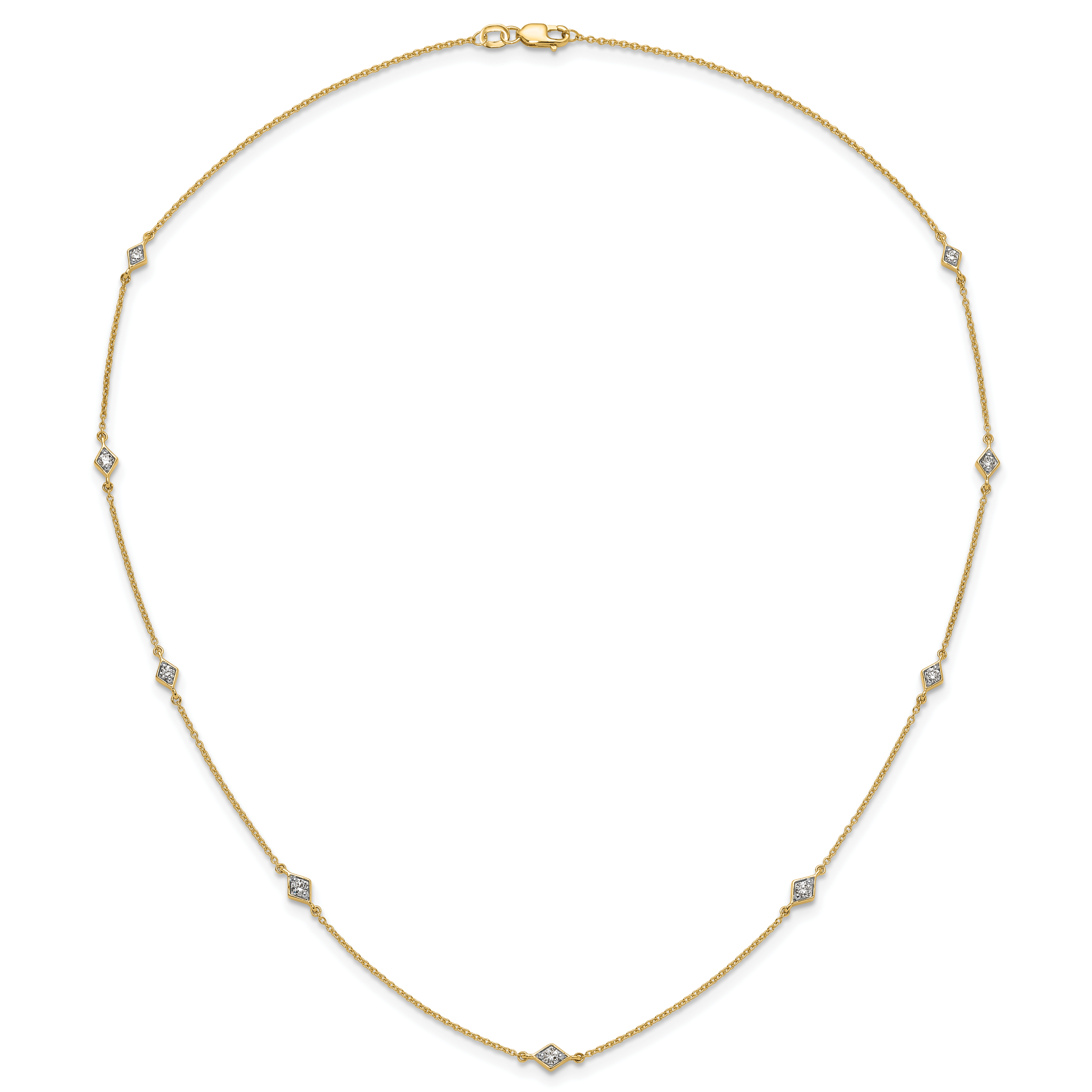 14k 1/2 carat Lab Grown Diamond VS/SI+ G+ Nine Station 18 inch Necklace