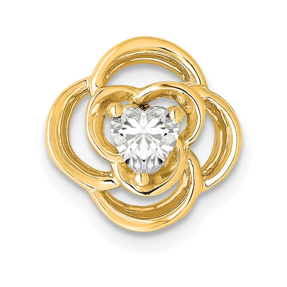 14K Lab Grown Diamond Vs/Si Fgh Flower Chain Slide