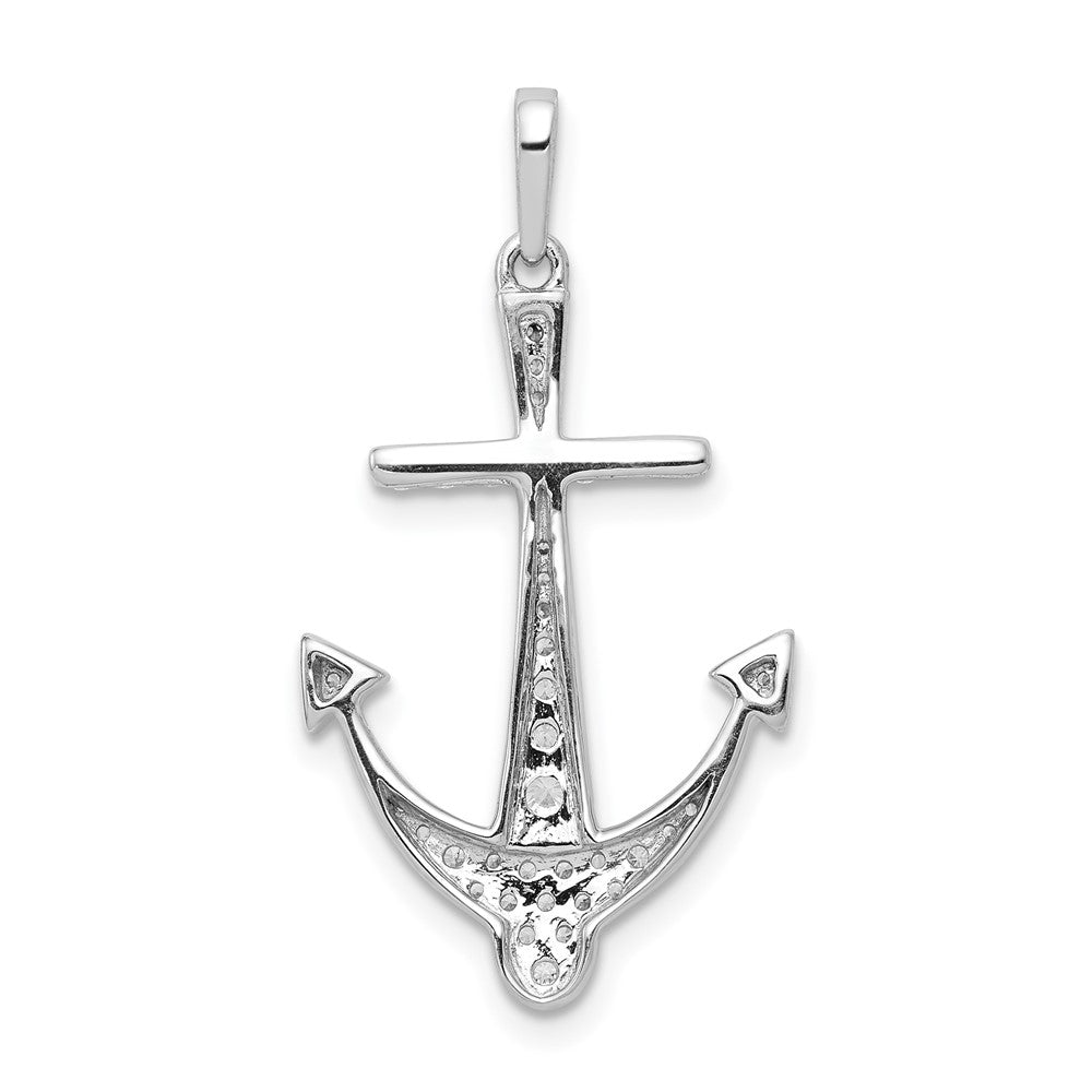 14K White Gold Lab Grown Vs/Si Fgh Dia Anchor Pendant