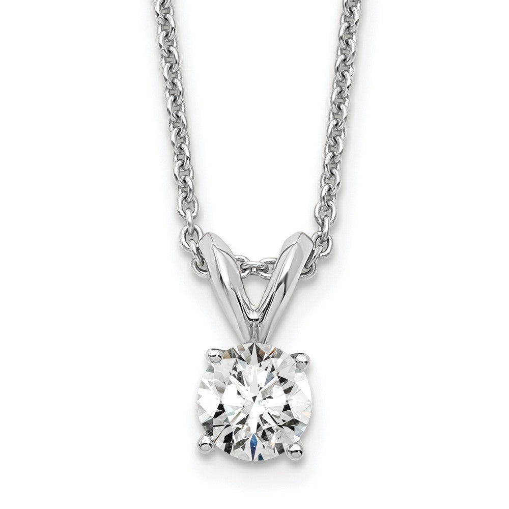 14K Wg 1/3 Carat Total Weight Round Vs/Si Gh Lab Grown Diamond Solitaire 18In Necklace