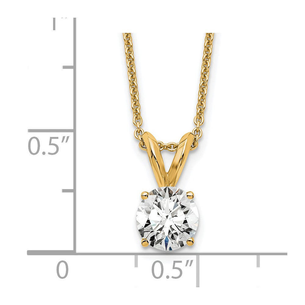 14K 1/2 Carat Total Weight Round Certified Vs/Si Def Lab Grown Diamond Solitaire 18In Necklace