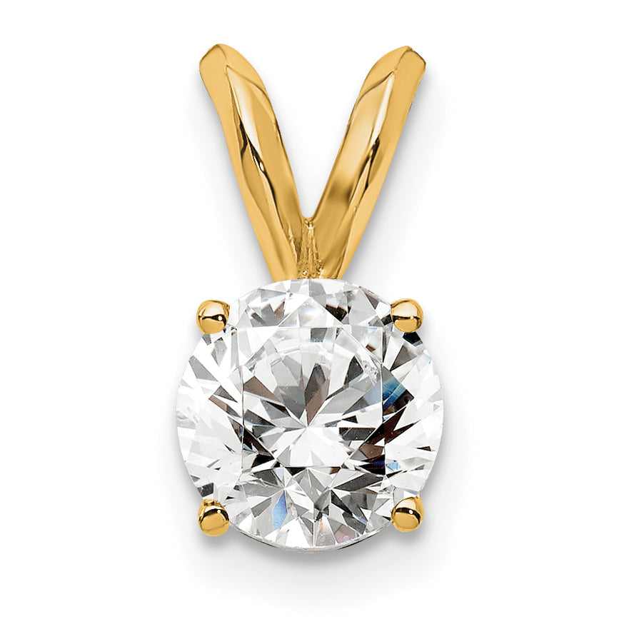 14k White Gold 1/4 carat Lab Grown Diamond VS/SI+ G+ Round Complete Four Prong Solitaire Pendant