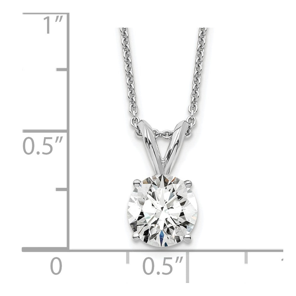 14K Wg 3/4 Carat Total Weight Round Certified Vs/Si Def Lab Grown Diamond Solitaire 18In Necklace