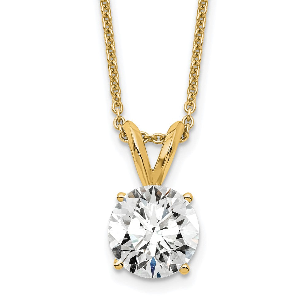14K 1 Carat Total Weight Round Certified Vs/Si Gh Lab Grown Diamond Solitaire 18In Necklace