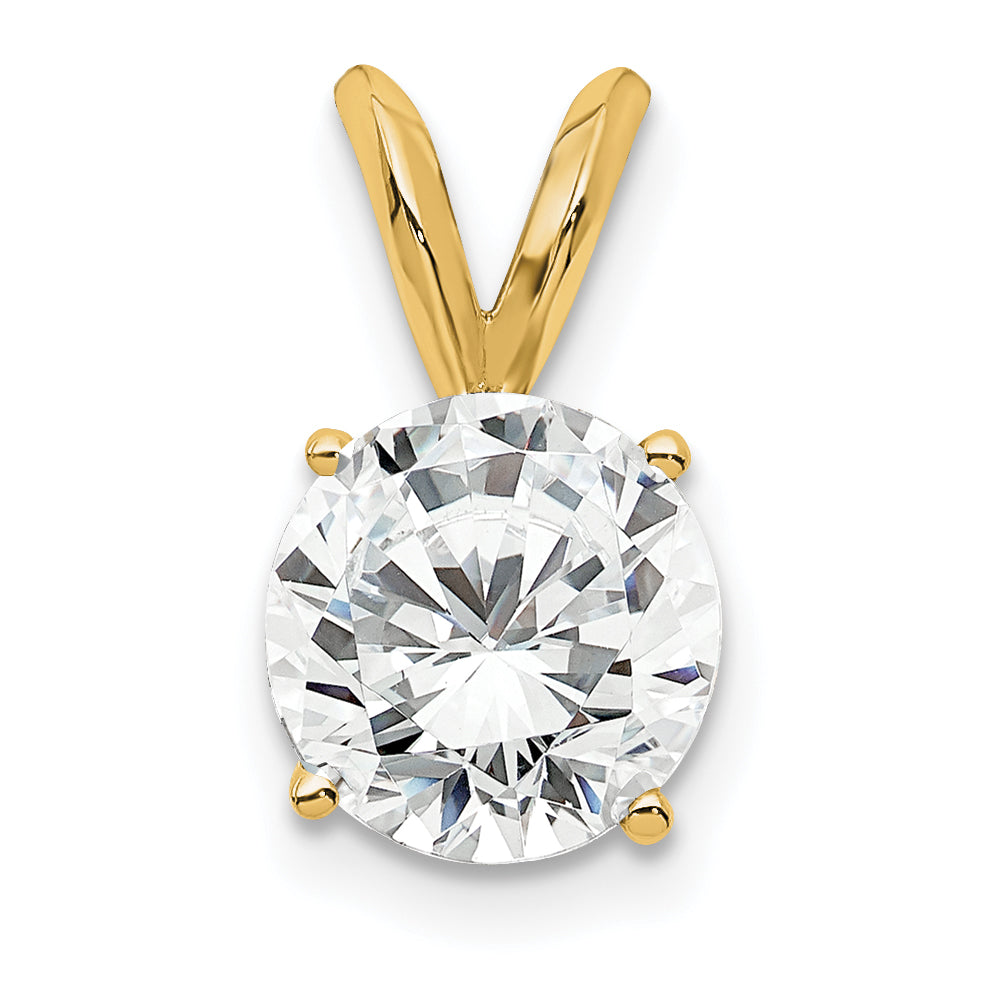 14k White Gold 1/4 carat Lab Grown Diamond VS/SI+ G+ Round Complete Four Prong Solitaire Pendant