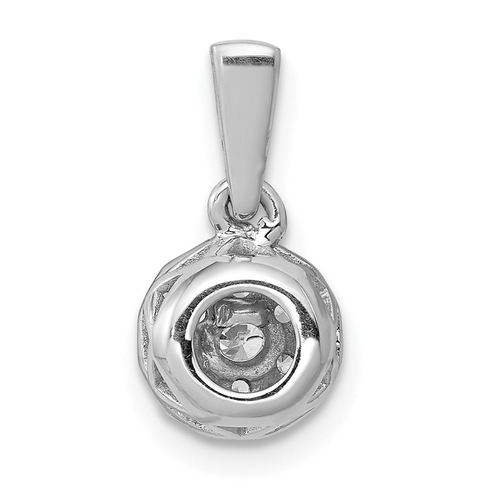 14K White Gold Lab Grown Vs/Si Fgh Dia Circle Cluster Pendant
