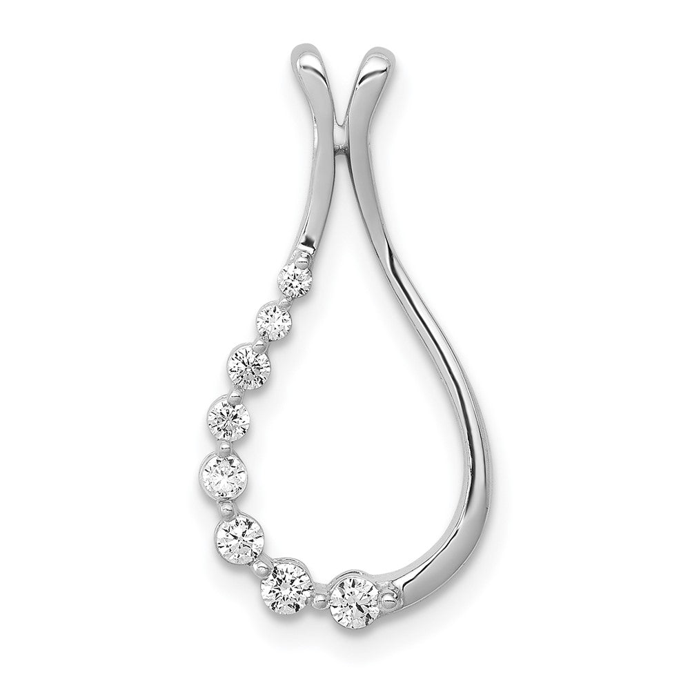 14K White Gold Lab Grown Diamond Vs/Si Fgh Teardrop Pendant