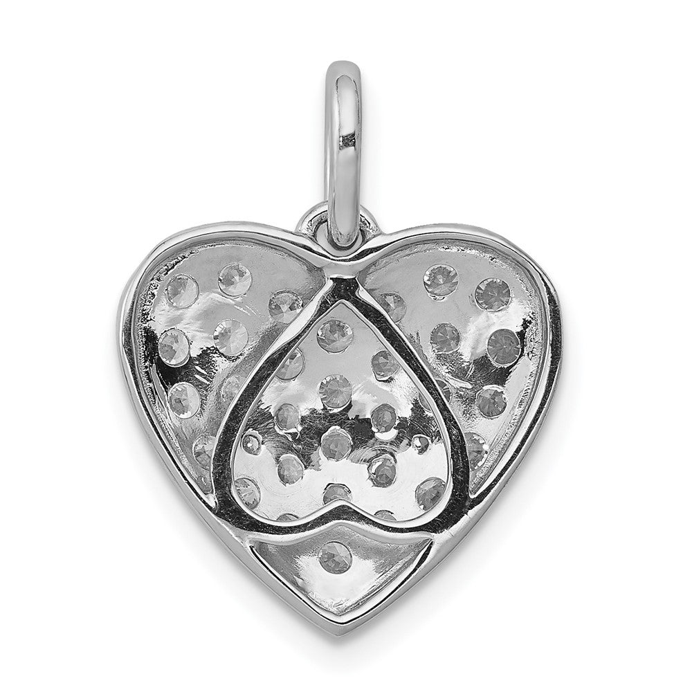 14K White Gold Lab Grown Diamond VS/SI FGH Heart Pendant