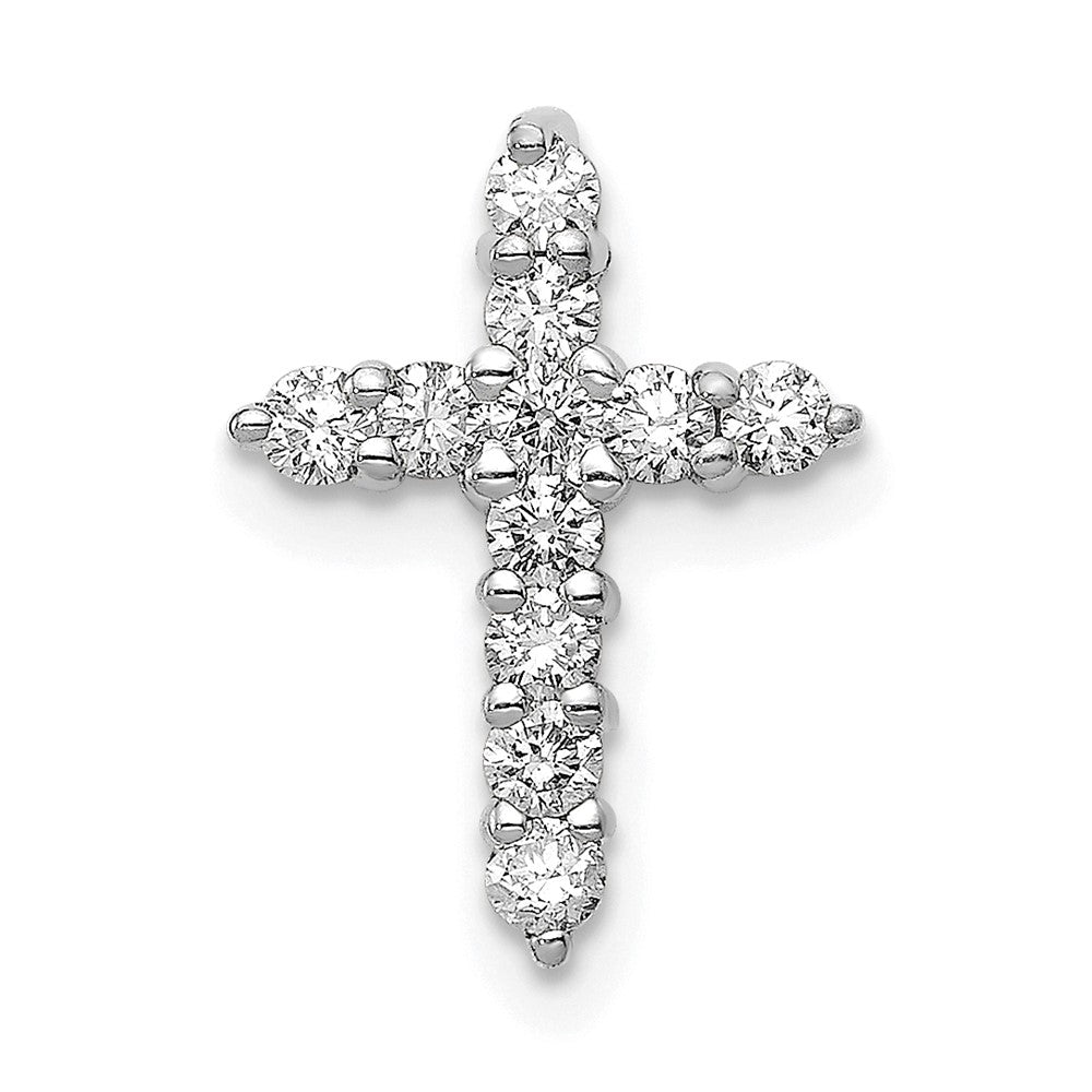 14K White Gold Lab Grown Diamond Vs/Si Fgh Cross Pendant