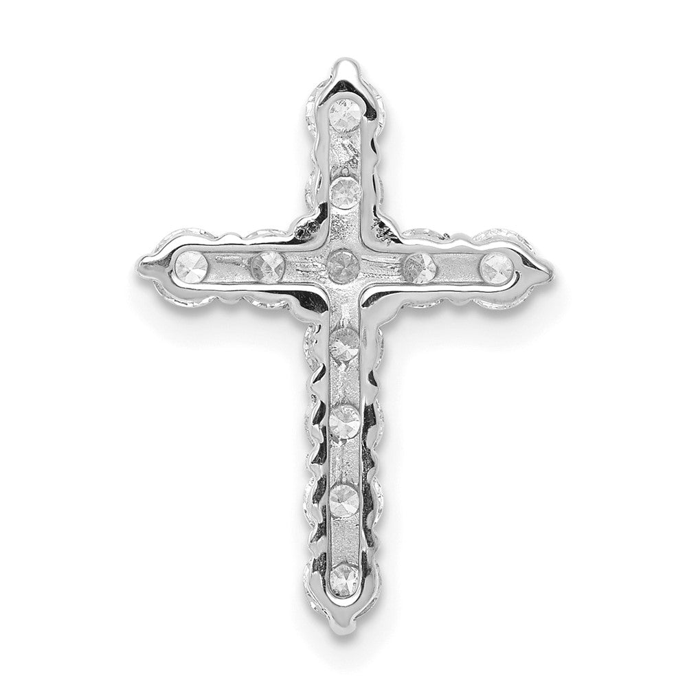 14K White Gold Lab Grown Diamond Vs/Si Fgh Cross Pendant