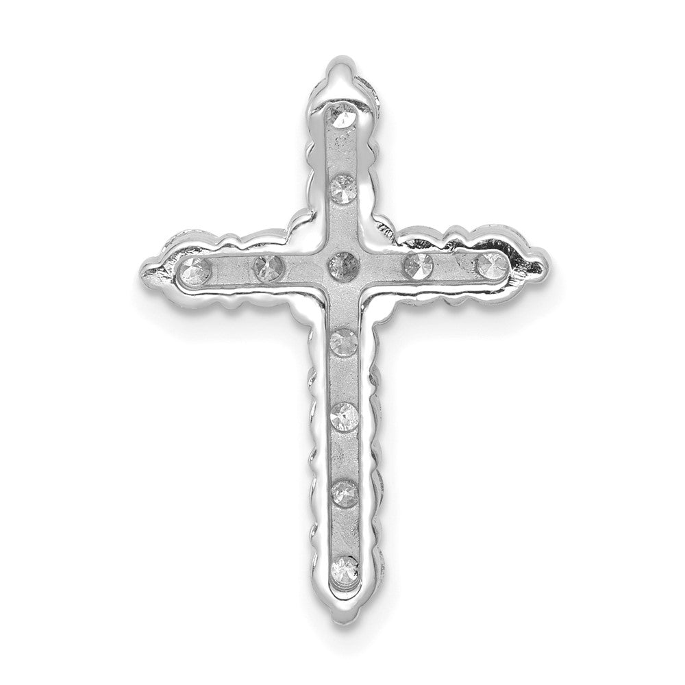 14K White Gold Lab Grown Diamond Vs/Si Fgh Cross Pendant
