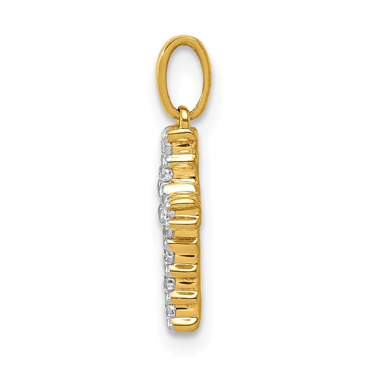 14k White Gold 1/10 carat Lab Grown Diamond VS/SI+ G+ Complete Latin Cross Pendant