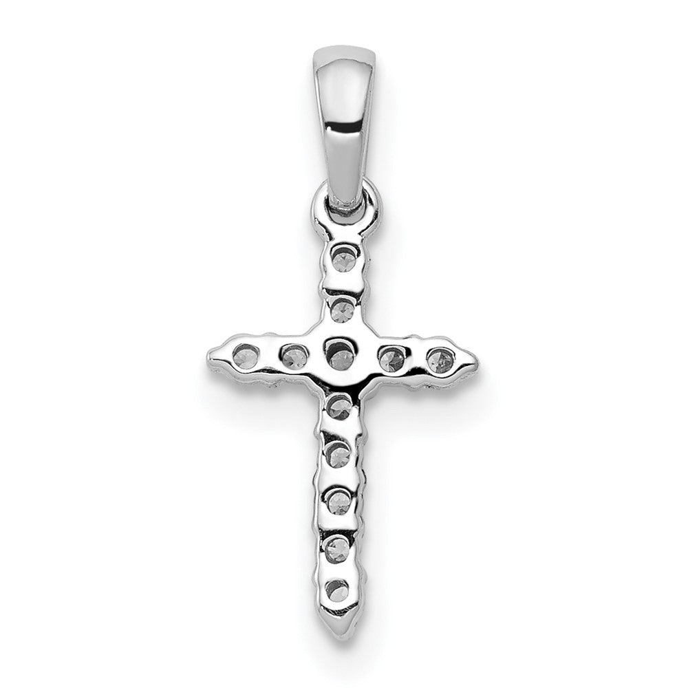 14K White Gold Lab Grown VS/SI FGH Dia Cross Pendant