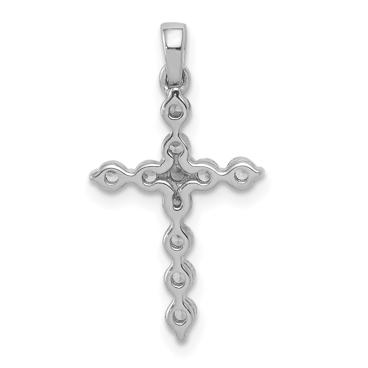 14k White Gold 3/8 carat Lab Grown Diamond VS/SI+ G+ Complete Cross Pendant