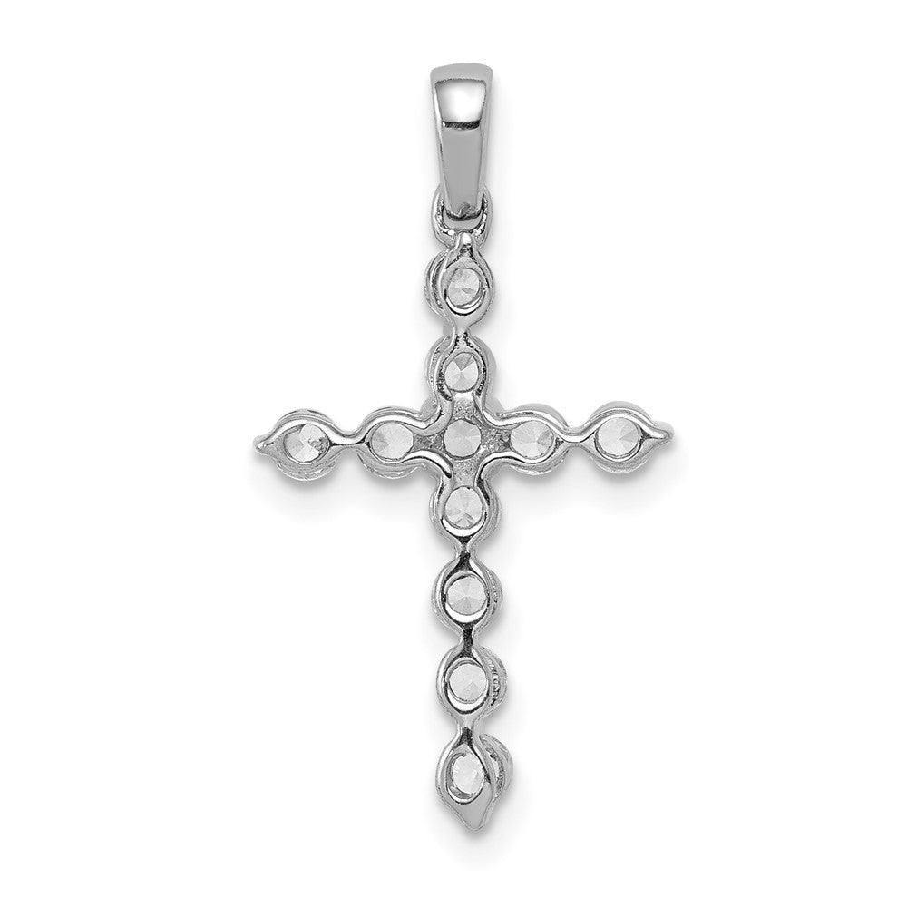 14K White Gold Lab Grown Diamond VS/SI FGH Cross Pendant