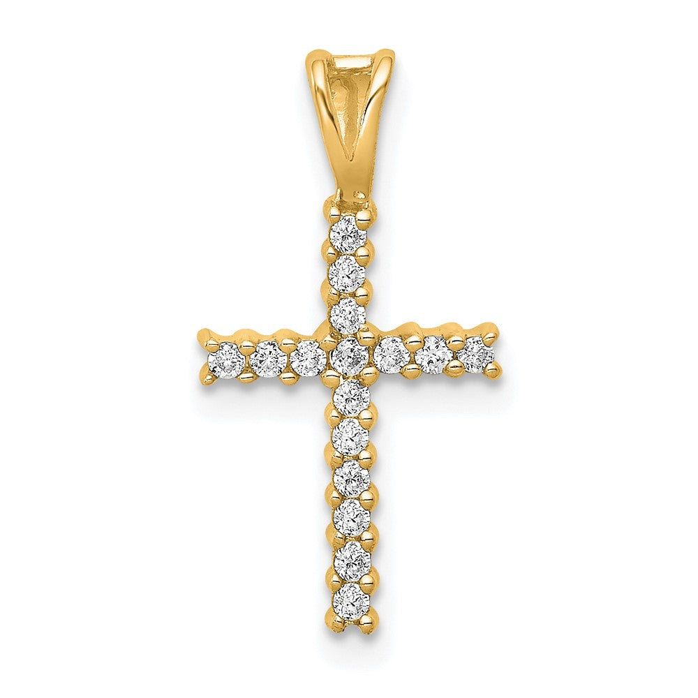 14K Lab Grown VS/SI FGH Dia Latin Cross Pendant