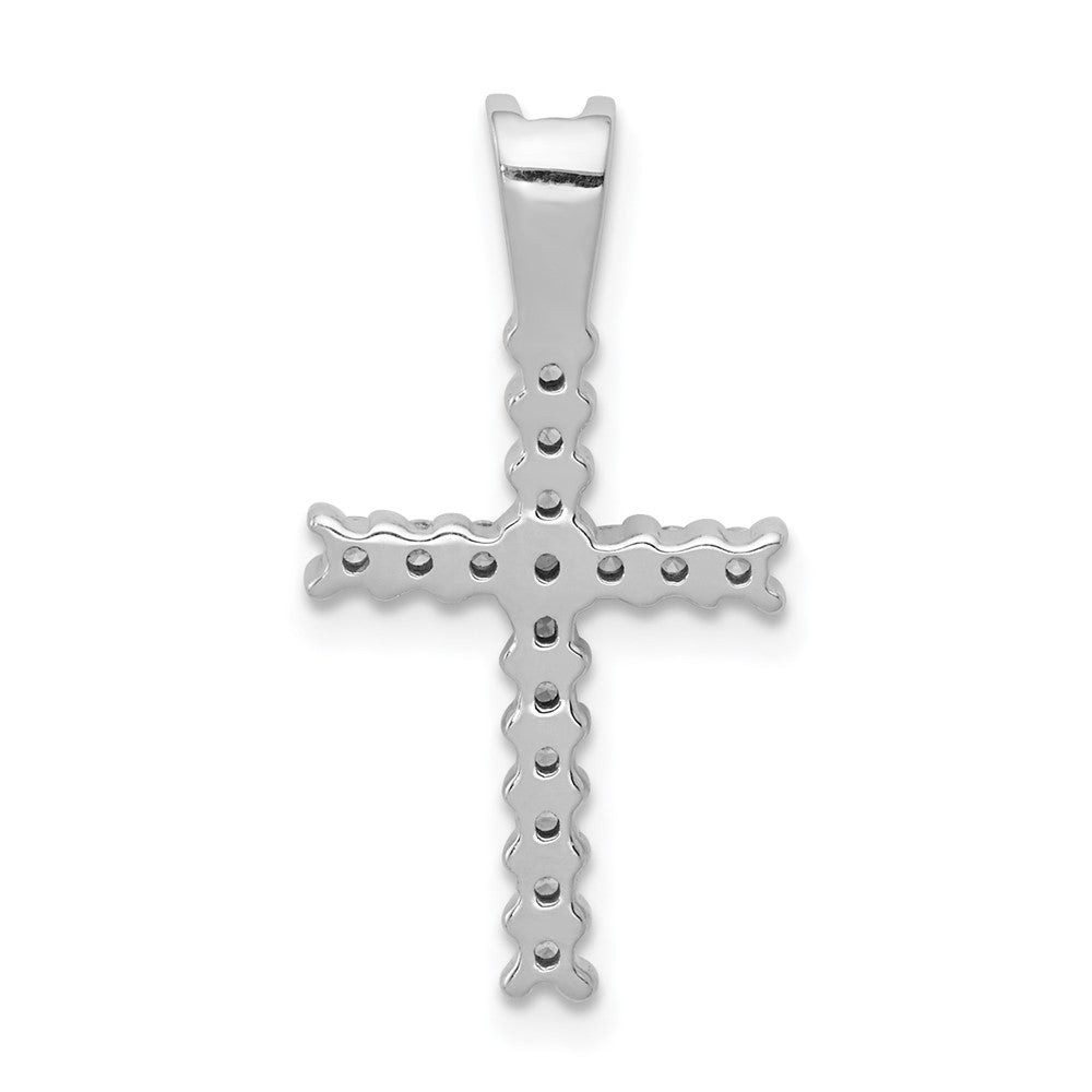 14K White Gold Lab Grown Diamond Vs/Si Fgh Latin Cross Pendant