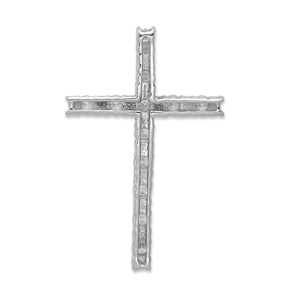 14K White Gold Lab Grown VS/SI FGH Dia Latin Cross Pendant