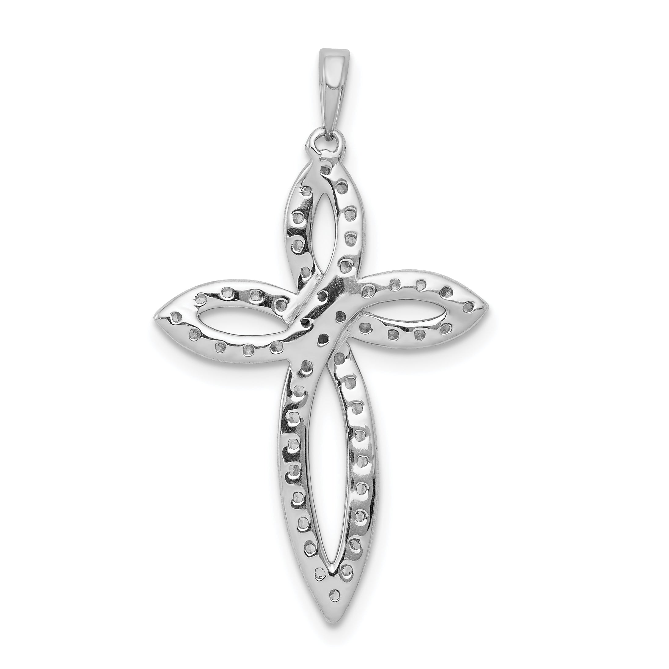 14k White Gold 1/2 carat Lab Grown Diamond VS/SI+ G+ Complete Cross Pendant