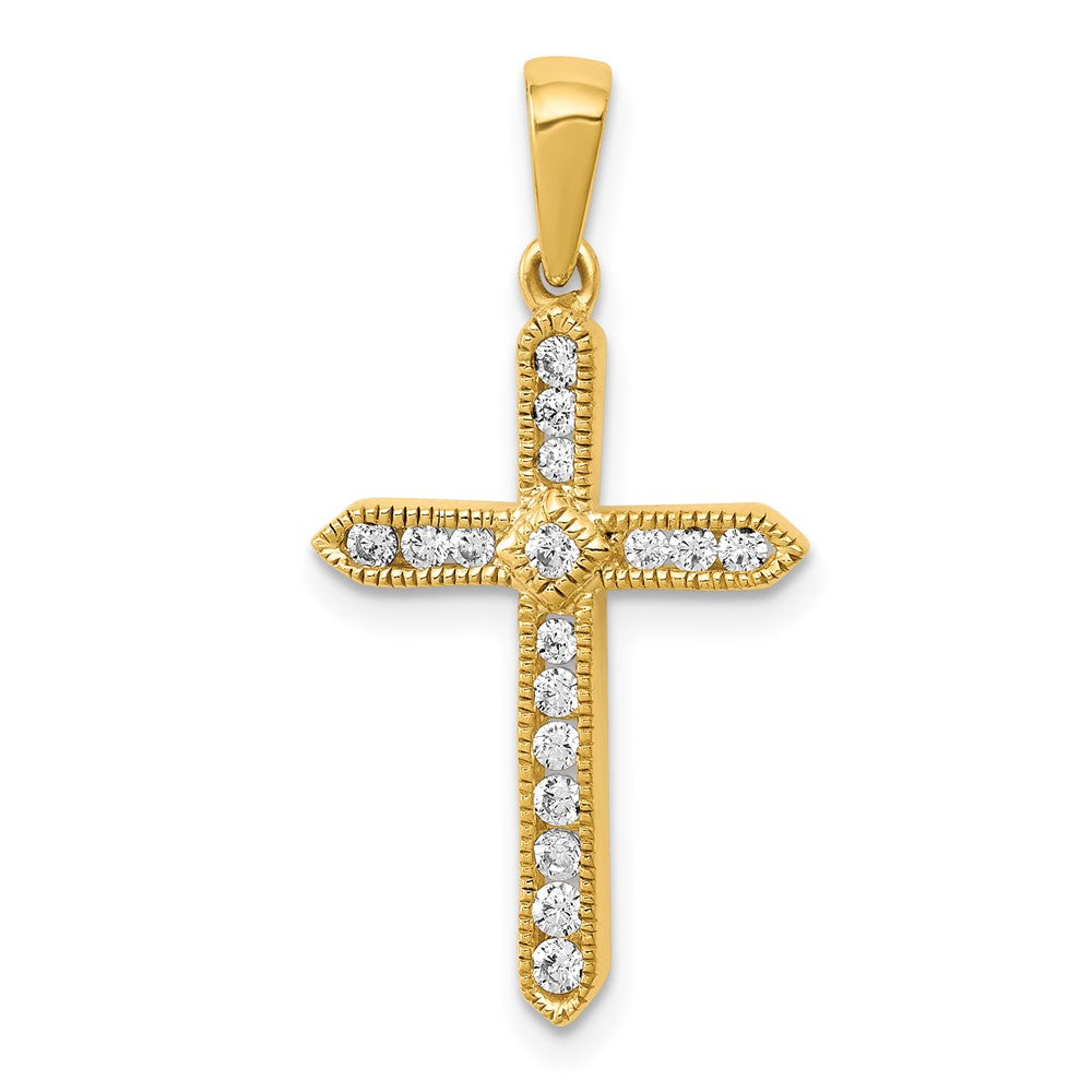 14K Lab Grown Diamond VS/SI FGH Cross Pendant