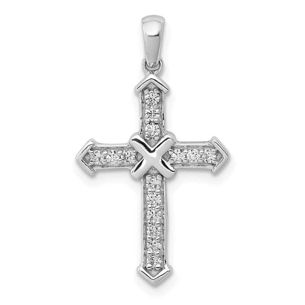 14K White Gold Passion Lab Grown Diamond VS/SI FGH Cross Pendant