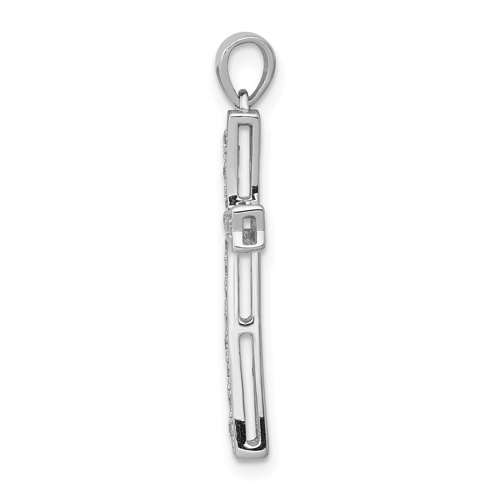 14K White Gold Lab Grown Diamond Vs/Si Fgh Cross Pendant