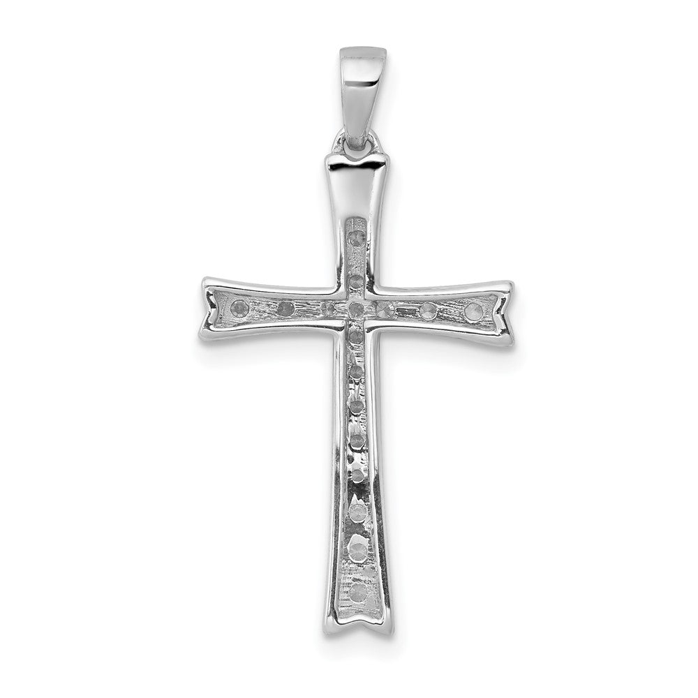 14K White Gold Lab Grown Diamond Vs/Si Fgh Cross Pendant