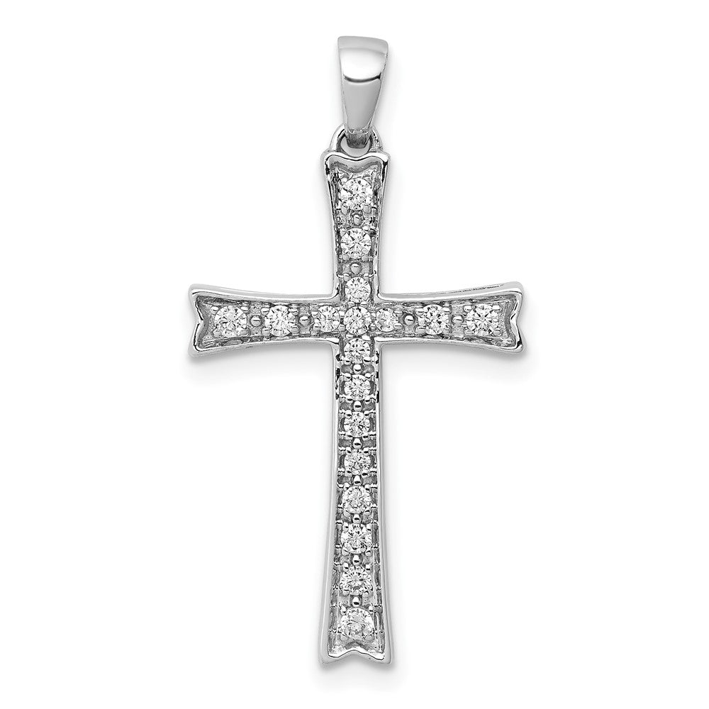 14K White Gold Lab Grown Diamond Vs/Si Fgh Cross Pendant