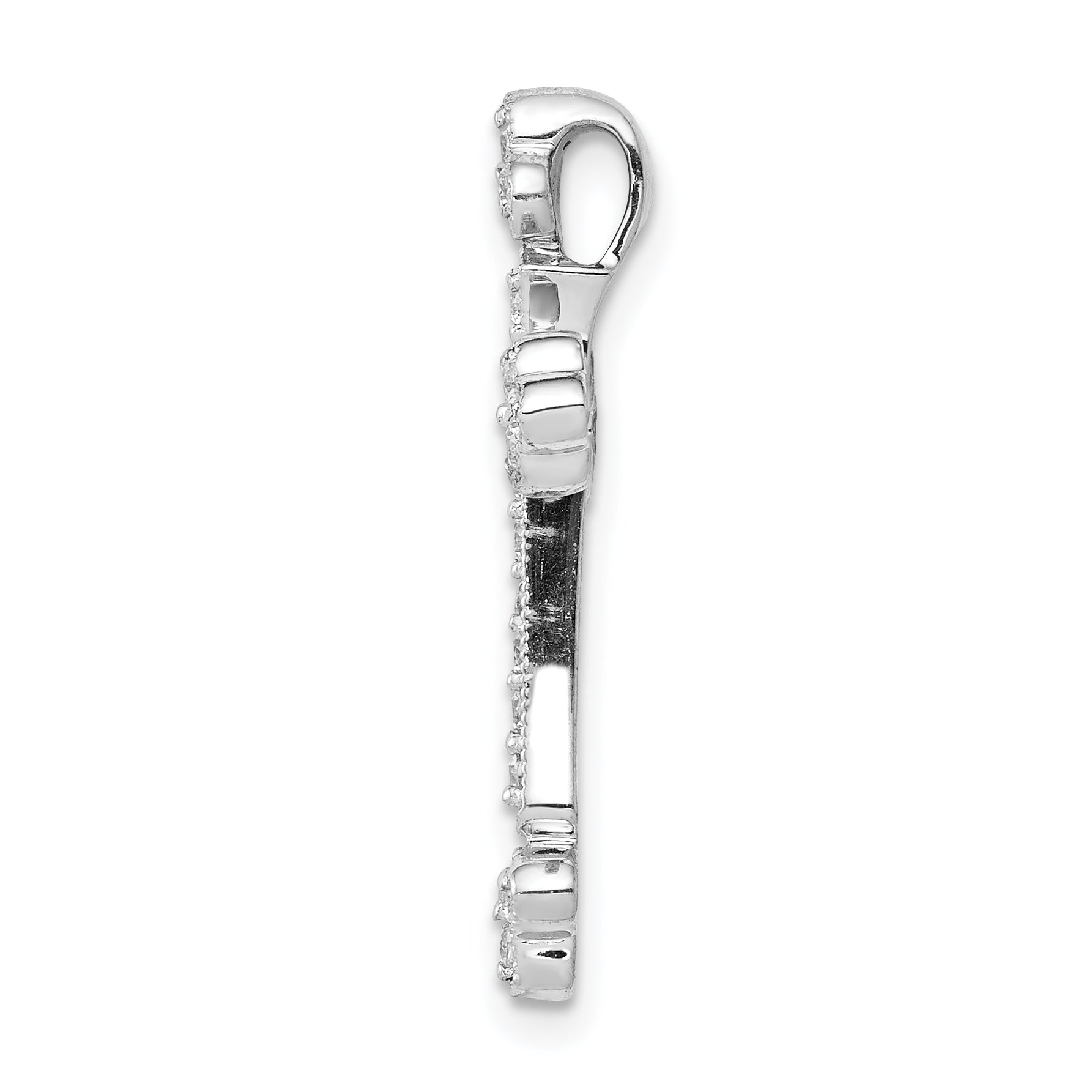 14k White Gold 1/4 carat Lab Grown Diamond VS/SI+ G+ Complete Cross Chain Slide Pendant