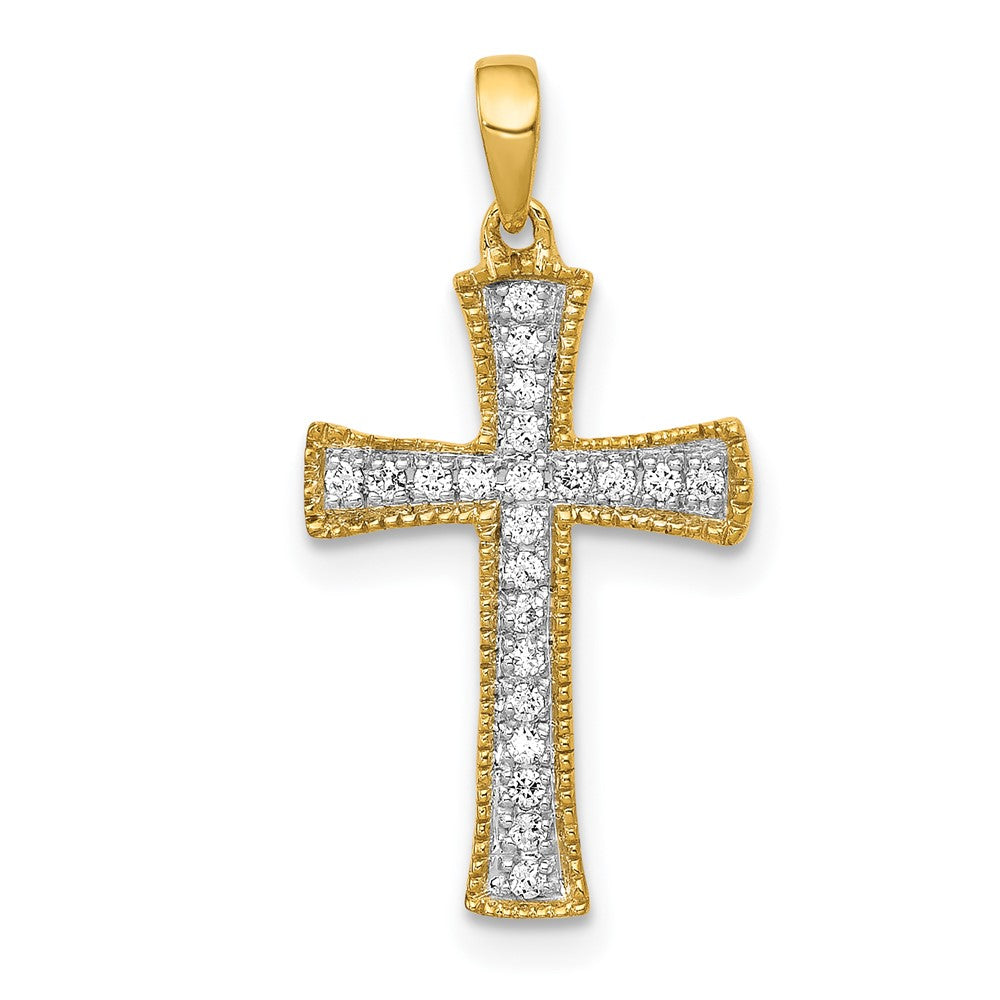 14K Lab Grown VS/SI FGH Dia Cross Pendant