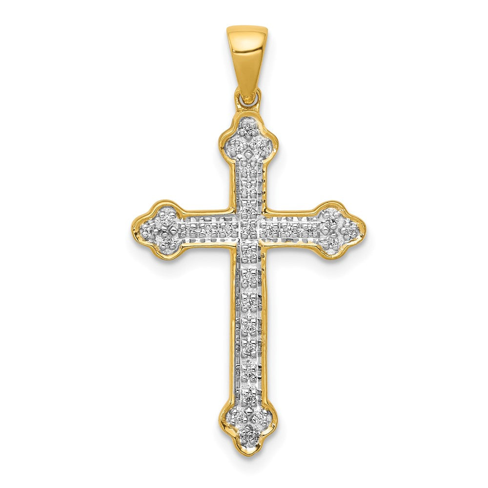 14K Lab Grown VS/SI FGH Dia Cross Pendant