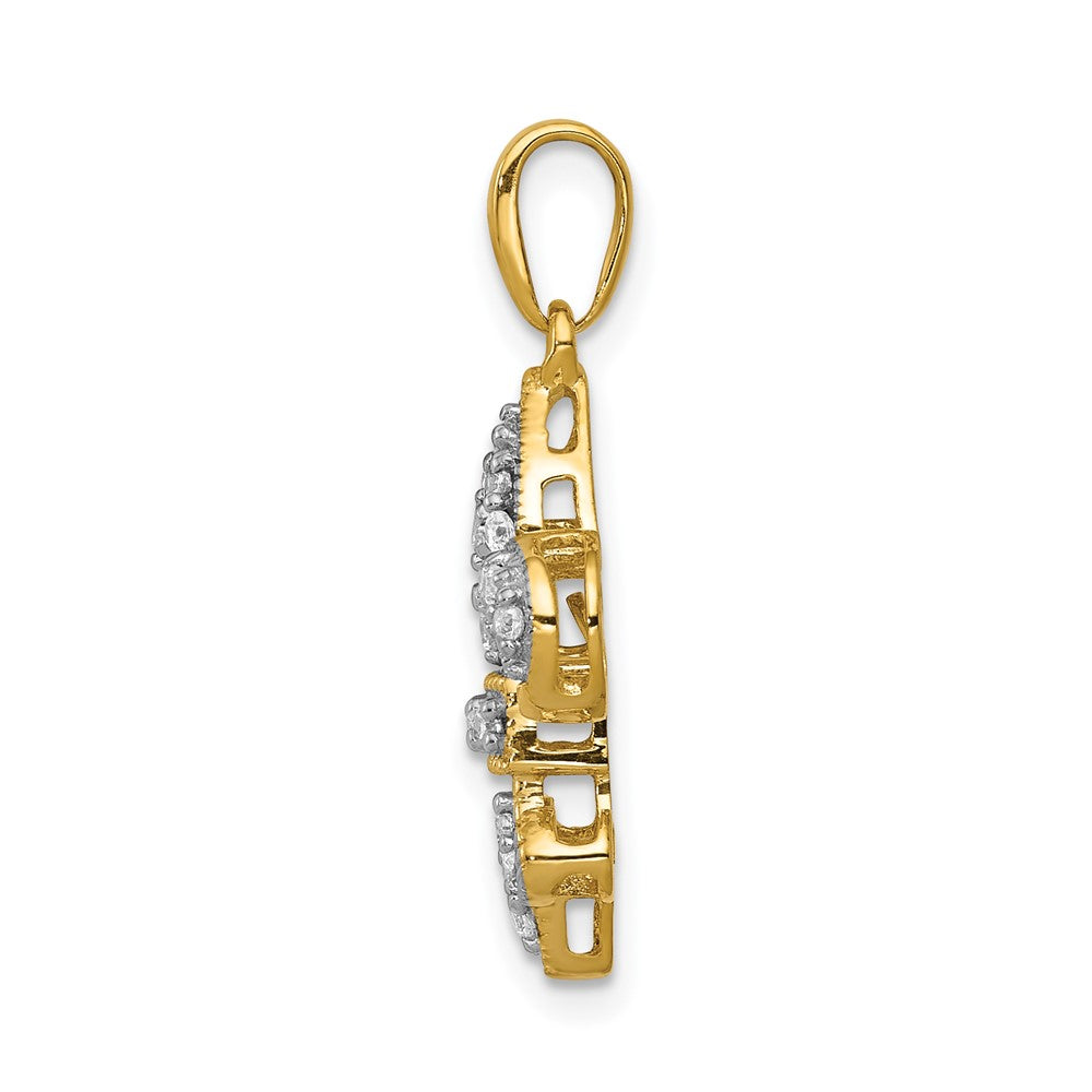 14K Lab Grown Diamond Vs/Si Fgh Fleur De Lis Pendant
