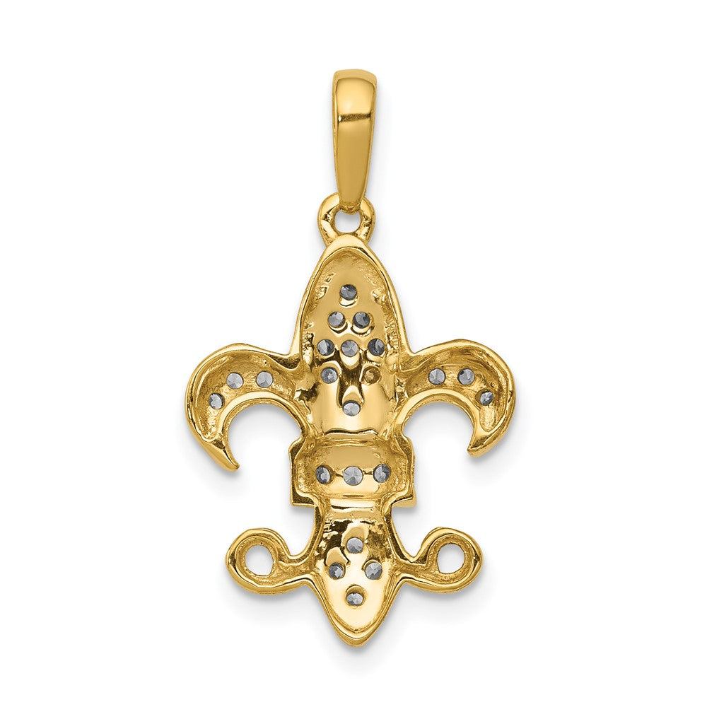 14K Lab Grown Diamond Vs/Si Fgh Fleur De Lis Pendant