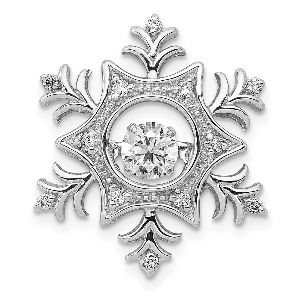 14K White Gold Vibrant Lab Grown Diamond VS/SI FGH Snowflake Pendant