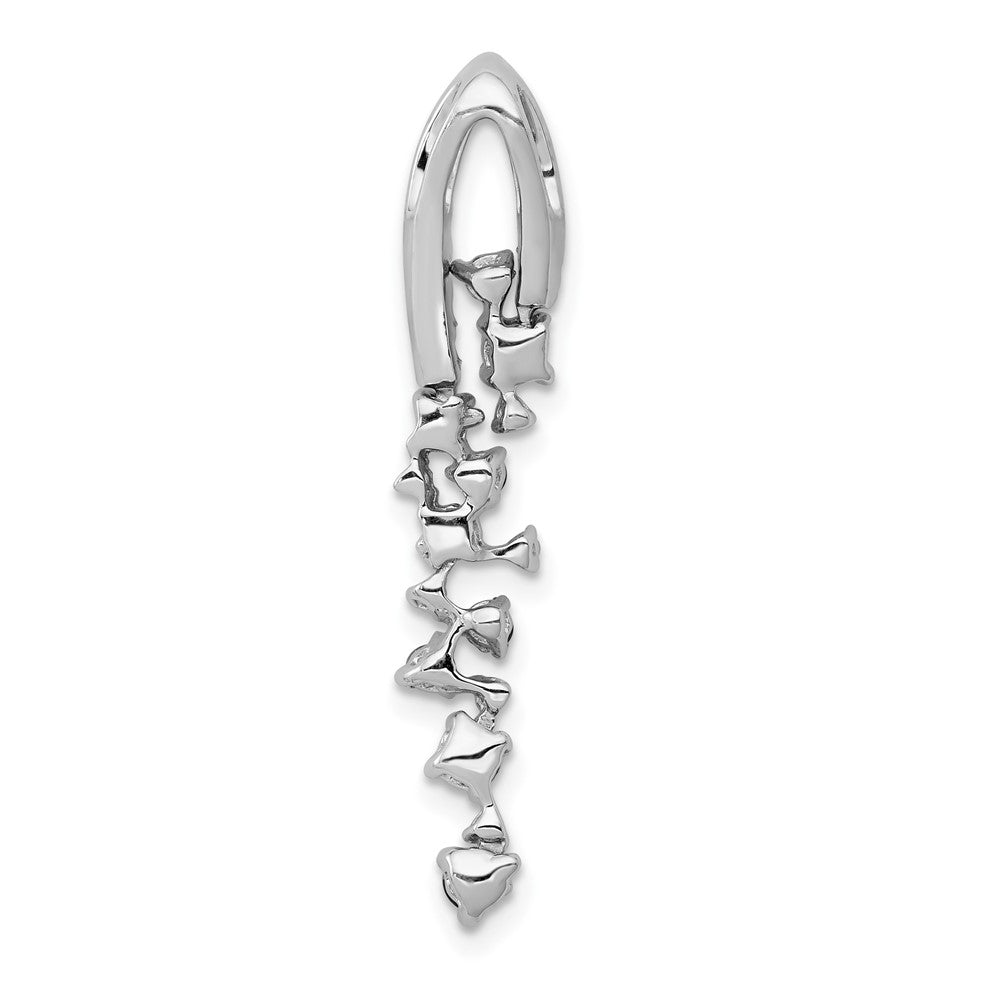 14K White Gold Lab Grown Diamond Vs/Si Fgh & Created Sapphire Pendan