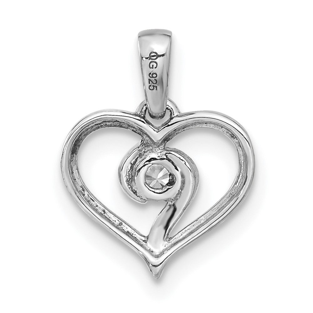 14K White Gold Lab Grown Diamond Vs/Si Fgh Heart Pendant