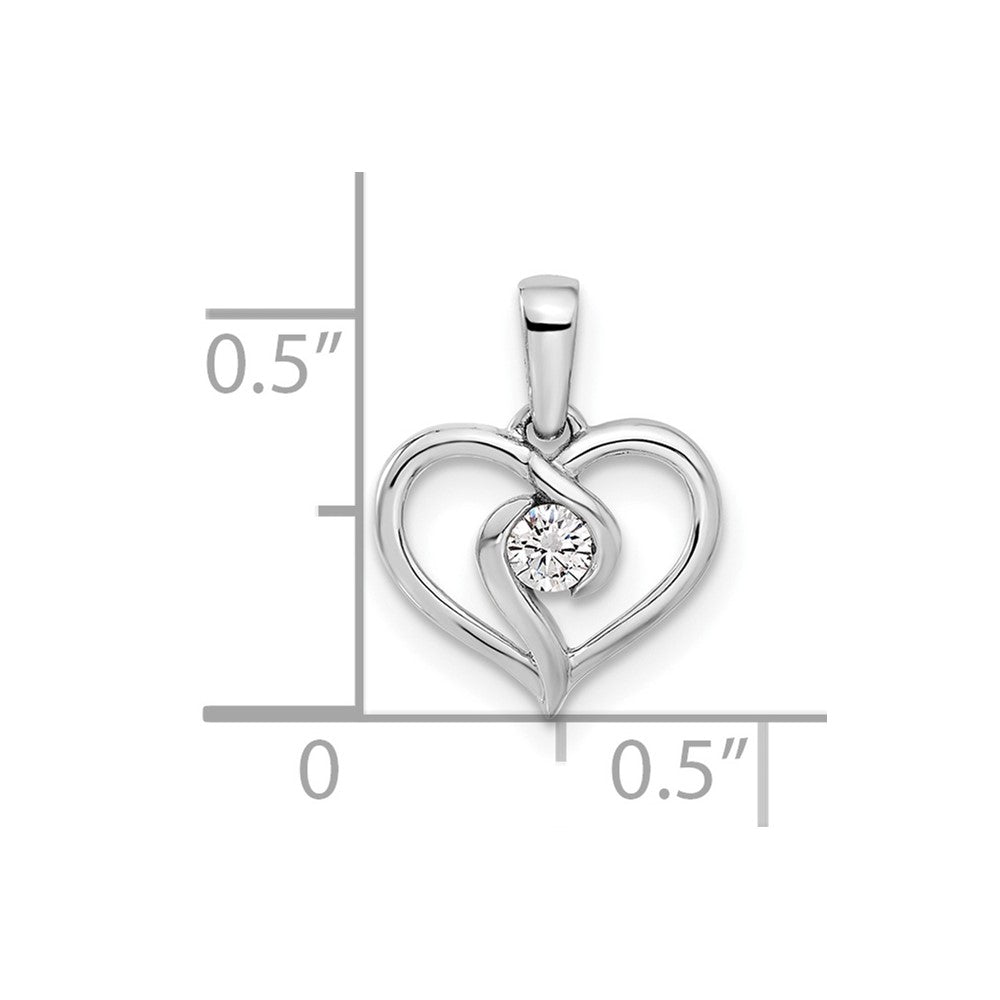 14K White Gold Lab Grown Diamond Vs/Si Fgh Heart Pendant