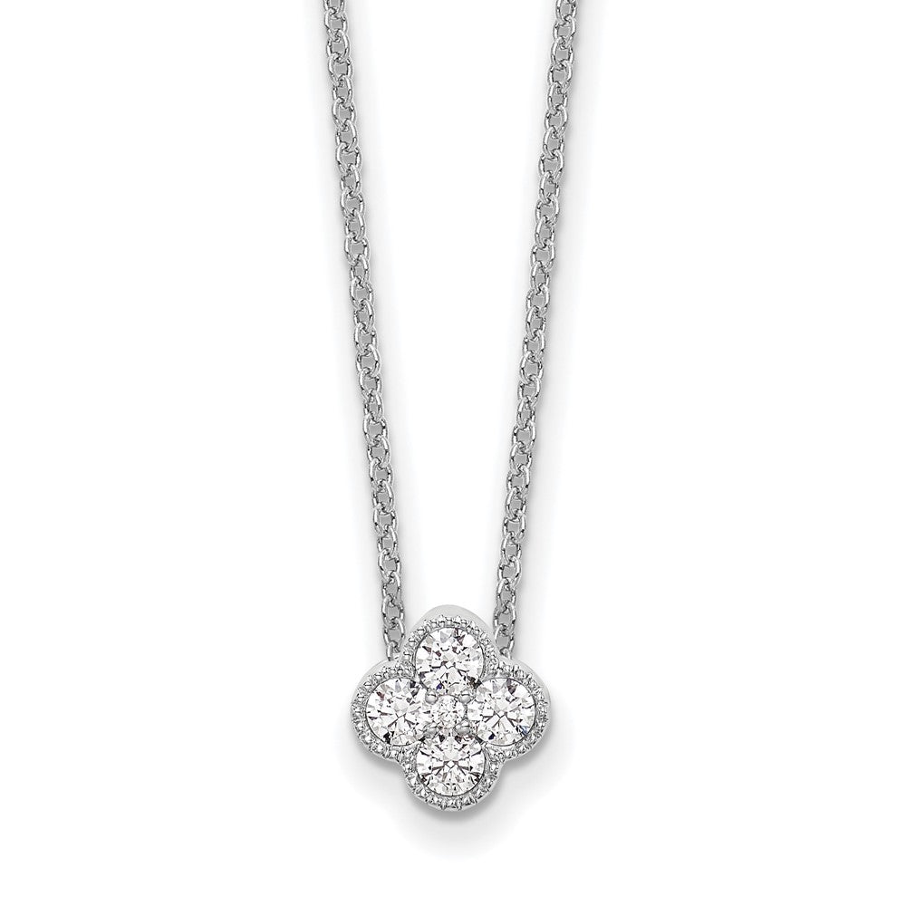14K White Gold Lab Grown Diamond Vs/Si Fgh Bloom Pendant Necklace