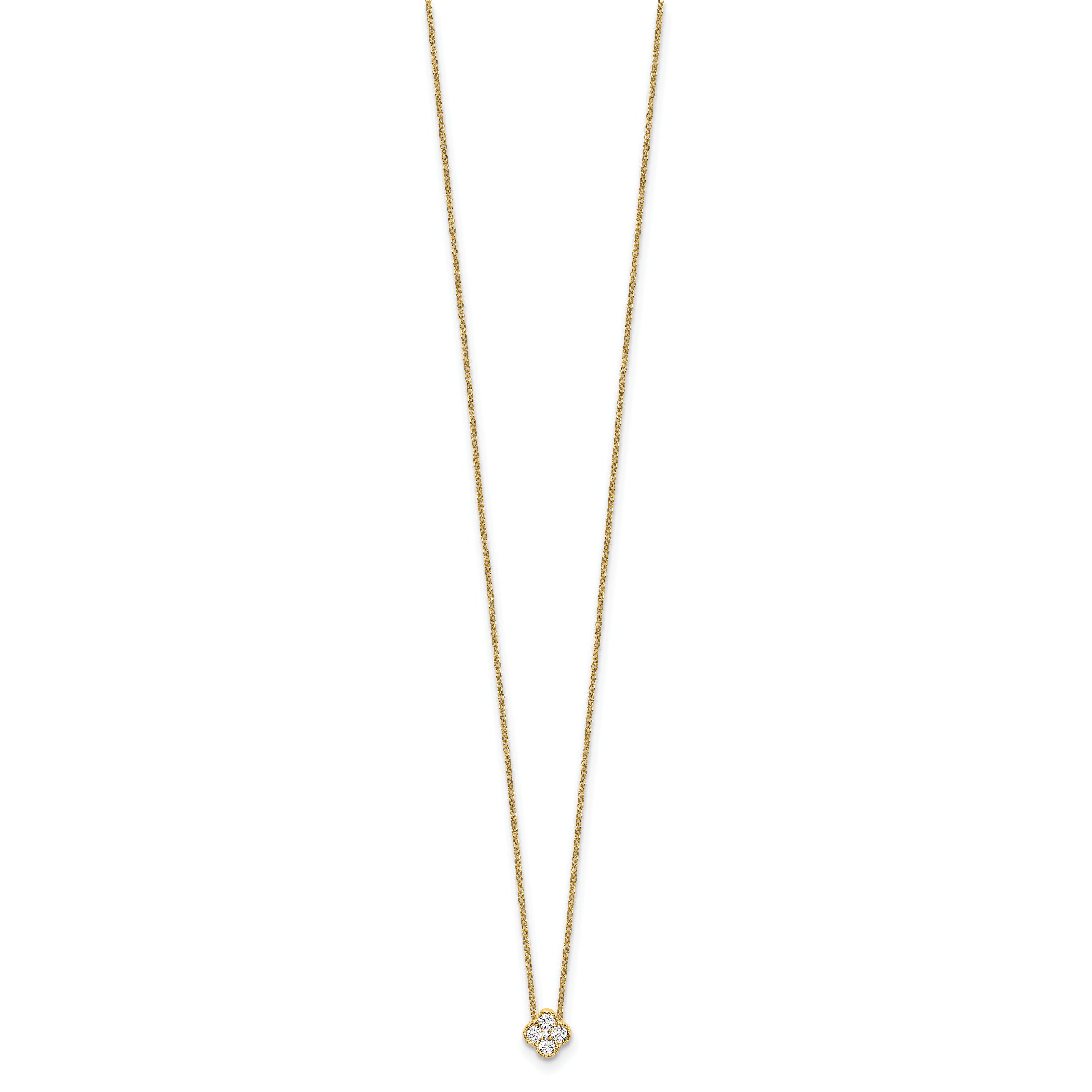 10k 1/4 carat Lab Grown Diamond VS/SI+ G+ Complete 18 inch Bloom Pendant Necklace