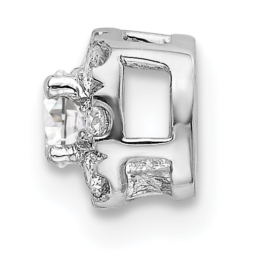 14k White Gold 1/4 carat Lab Grown Diamond VS/SI+ G+ Complete Cushion Halo Chain Slide Pendant