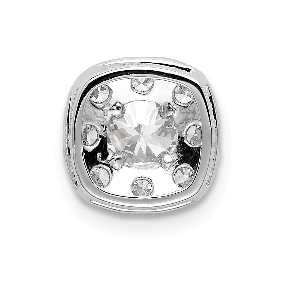 14K White Gold Lab Grown Diamond VS/SI FGH Cushion Halo Pendant