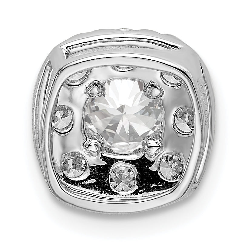 14k White Gold 1/4 carat Lab Grown Diamond VS/SI+ G+ Complete Cushion Halo Chain Slide Pendant