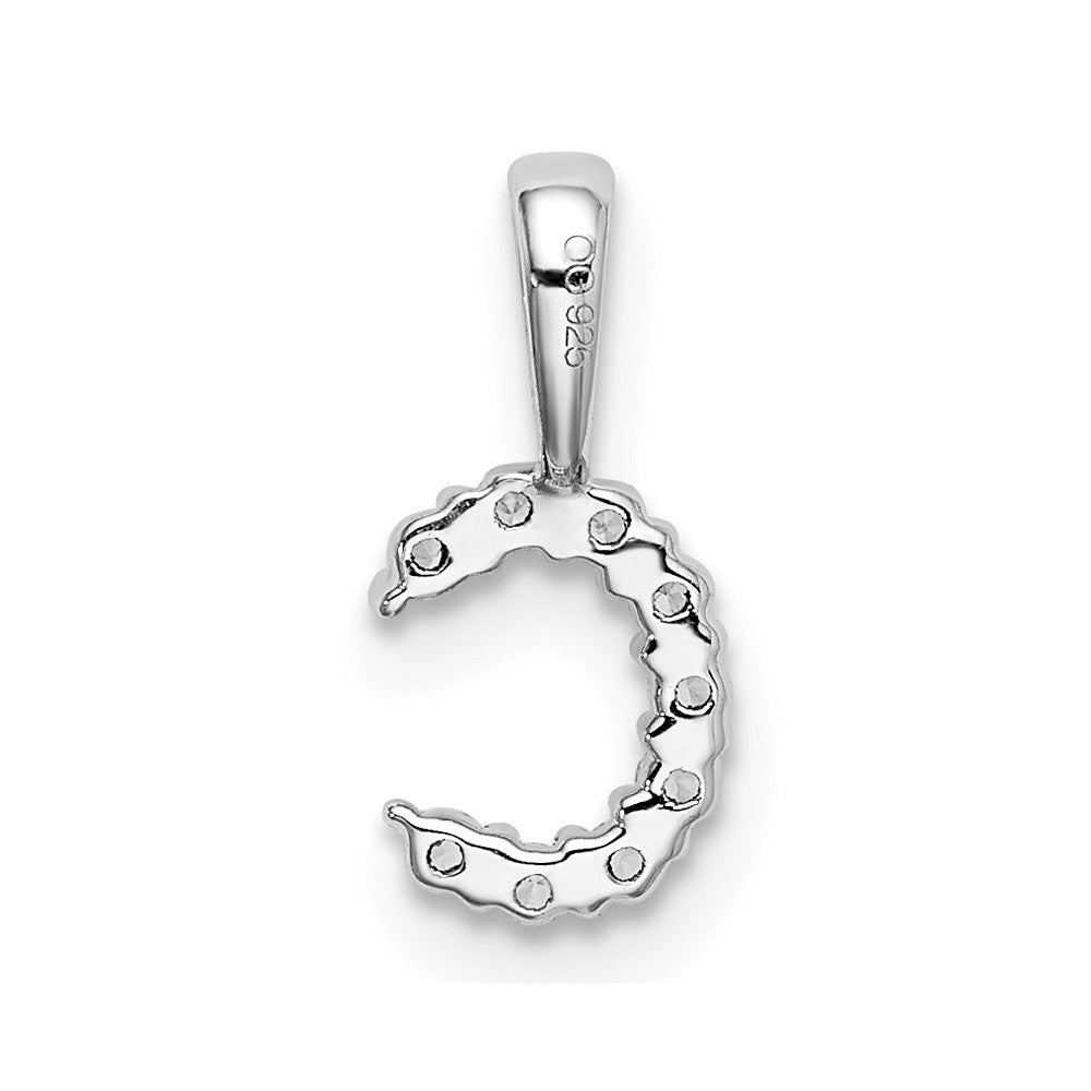 14K White Gold Lab Grown VS/SI FGH Dia Letter C Initial Pendant