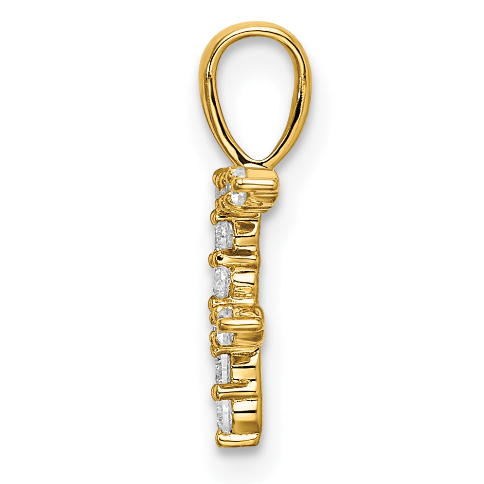 14k 1/8 carat Lab Grown Diamond VS/SI+ G+ Complete Letter F Initial Pendant