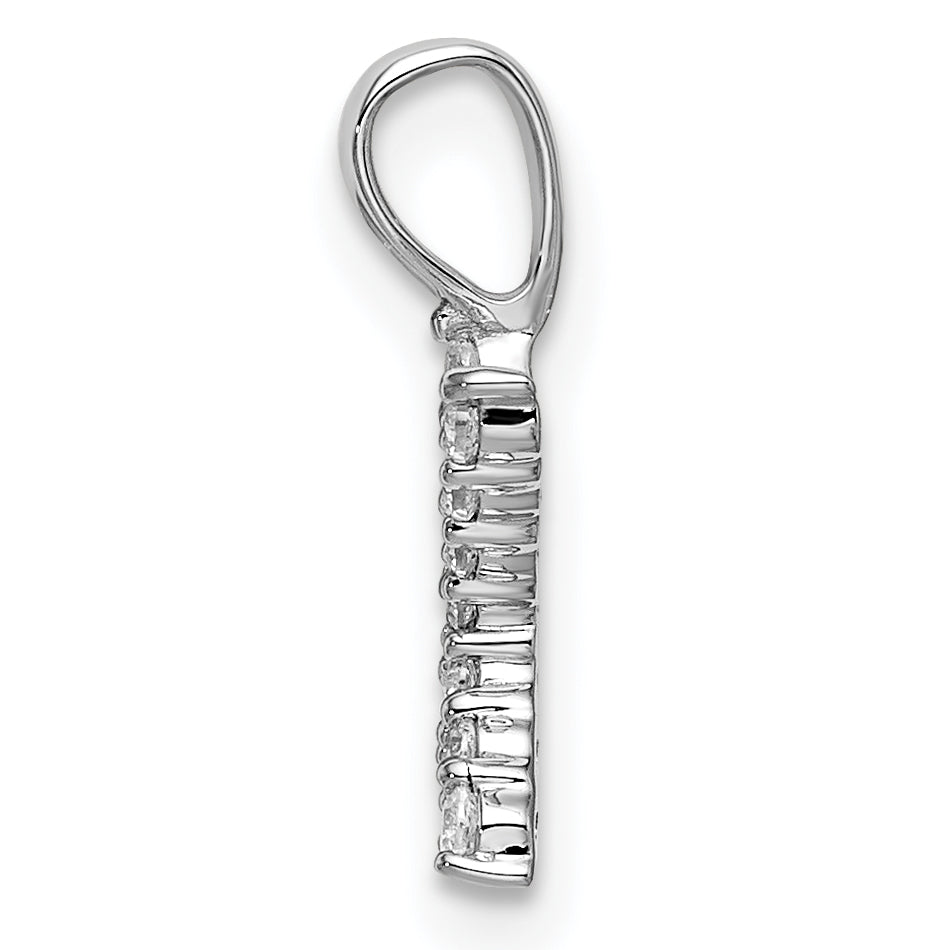 14k White Gold 1/8 carat Lab Grown Diamond VS/SI+ G+ Complete Letter K Initial Pendant